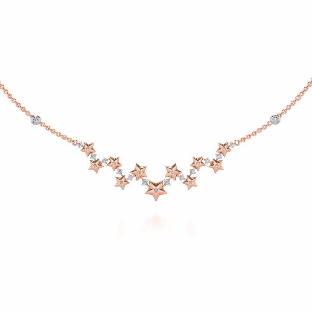 Celebrated Stars Silver Necklace - Rose Gold - Image 2