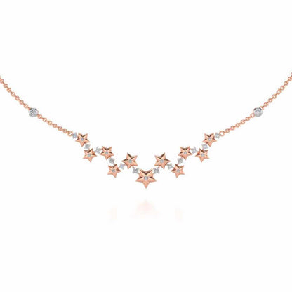 Celebrated Stars Silver Necklace - Rose Gold - Image 2