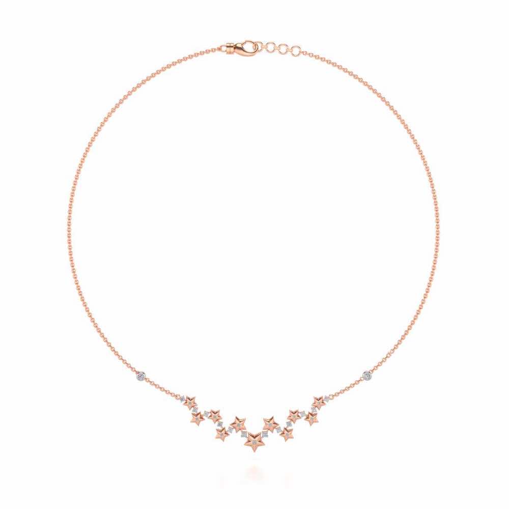 Celebrated Stars Silver Necklace - Rose Gold - Image 3