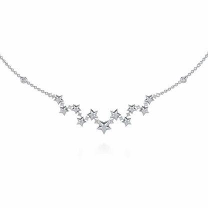 Celebrated Stars Silver Necklace - White Gold - Image 2