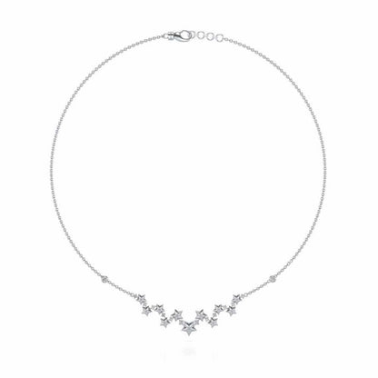 Celebrated Stars Silver Necklace - White Gold - Image 3