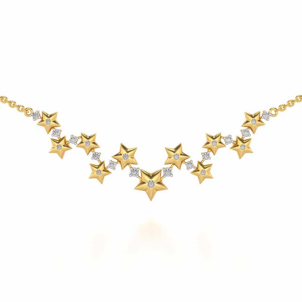 Celebrated Stars Silver Necklace - Yellow Gold - Image 1