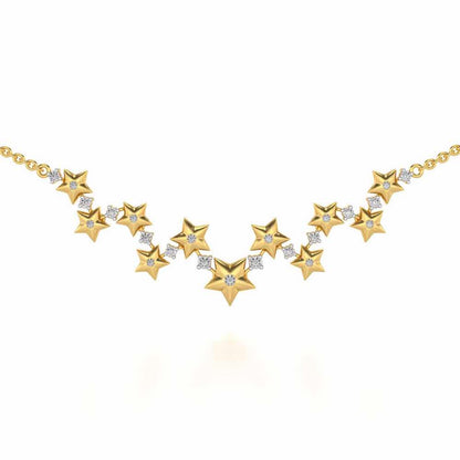 Celebrated Stars Silver Necklace - Yellow Gold - Image 1