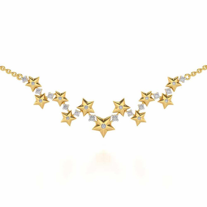 Celebrated Stars Silver Necklace - Yellow Gold - Image 1