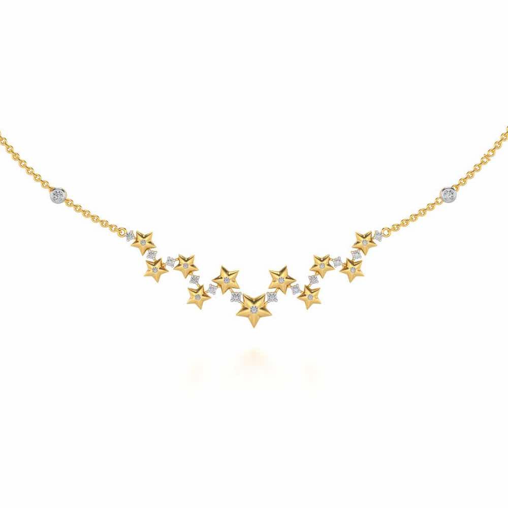 Celebrated Stars Silver Necklace - Yellow Gold - Image 2