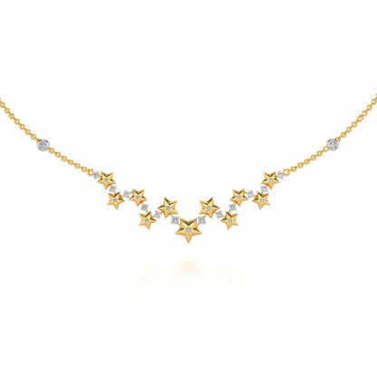 Celebrated Stars Silver Necklace - Yellow Gold - Image 2