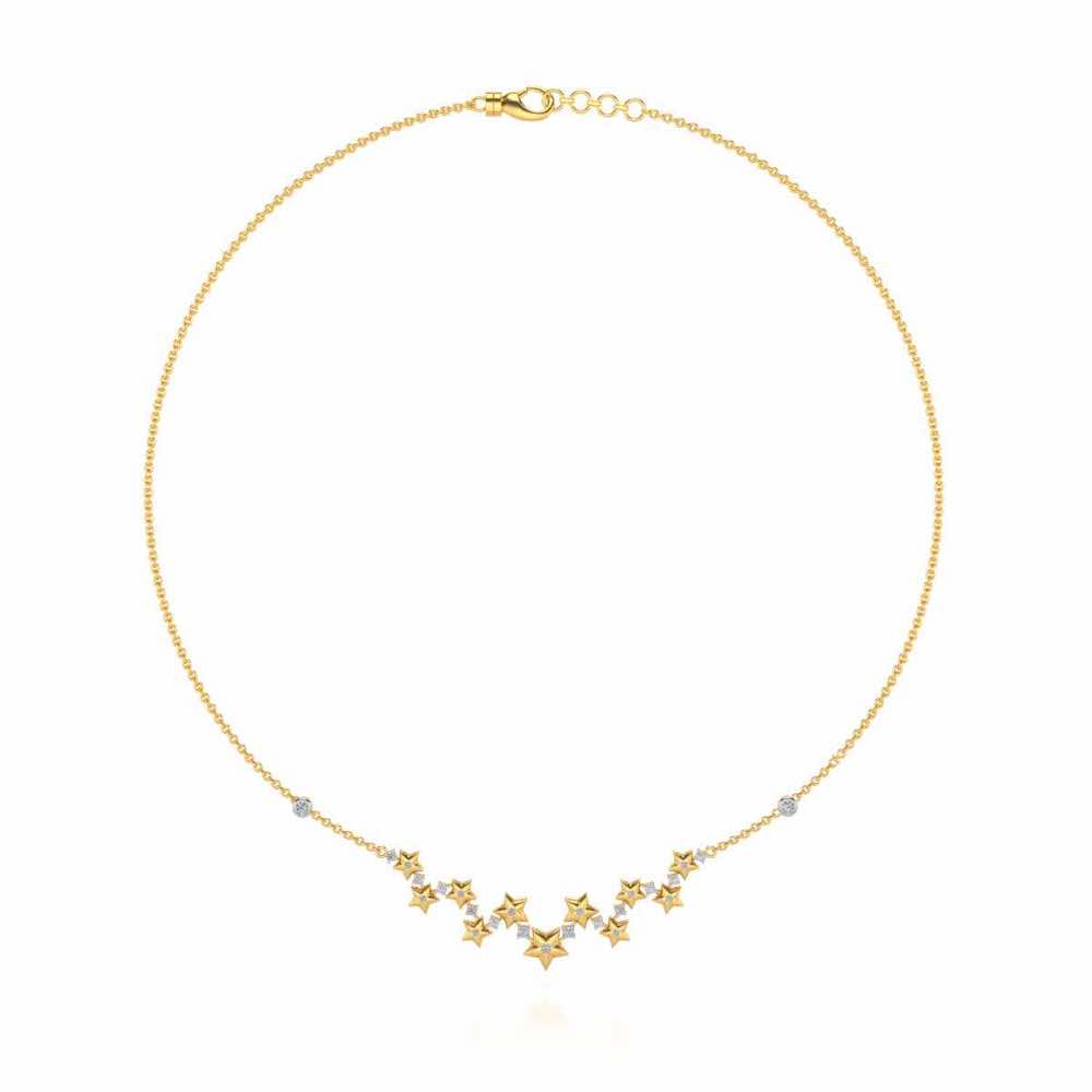 Celebrated Stars Silver Necklace - Yellow Gold - Image 3