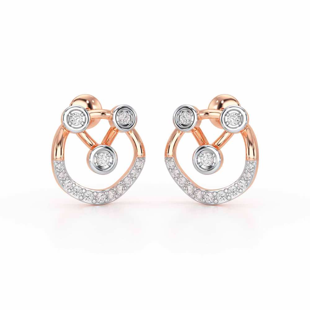 Celestia Silver Earrings - Rose Gold - Image 1