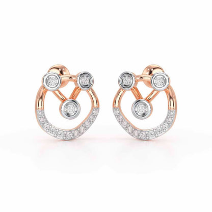 Celestia Silver Earrings - Rose Gold - Image 1