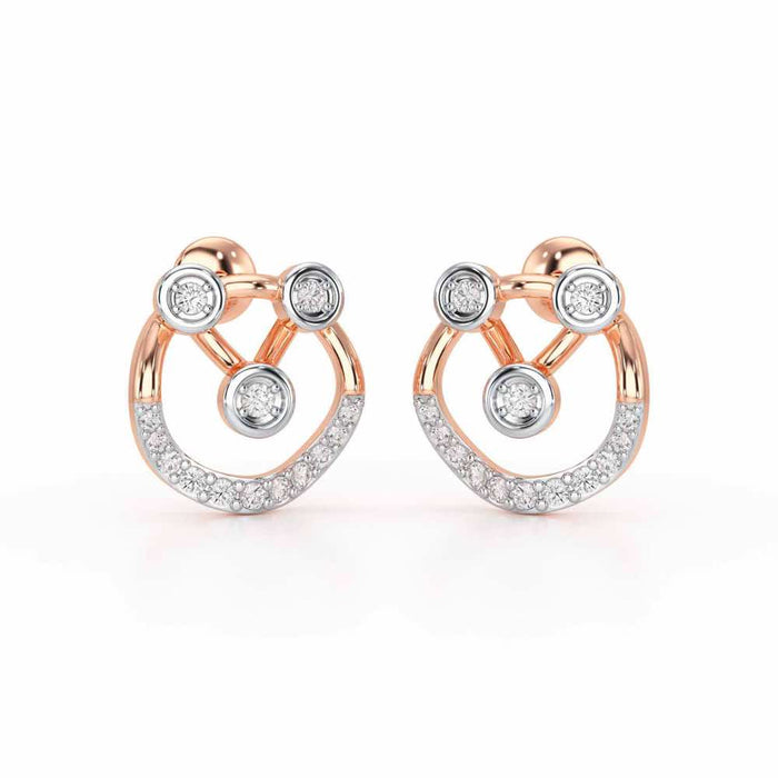Celestia Silver Earrings - Rose Gold - Image 1
