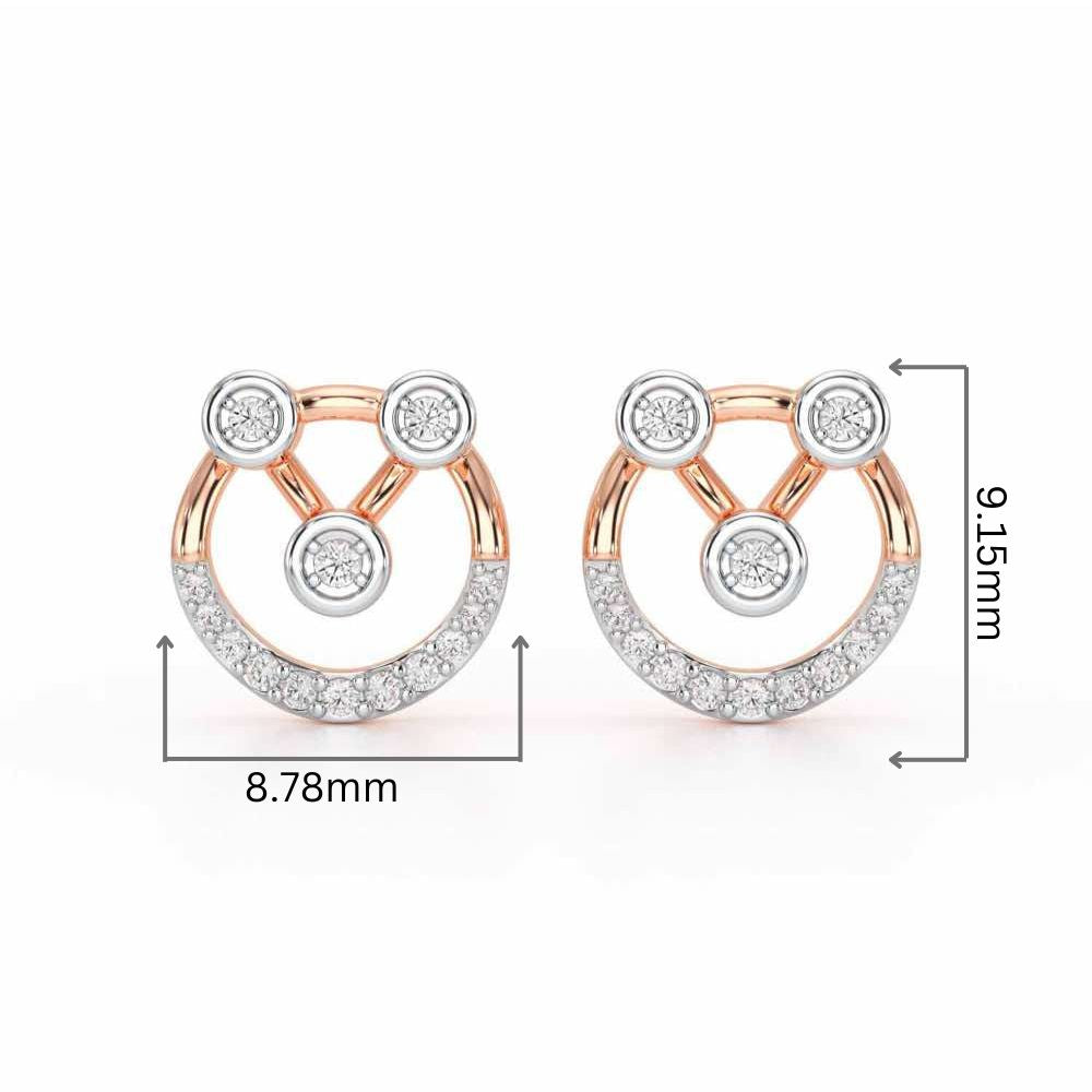 Celestia Silver Earrings - Rose Gold - Image 2