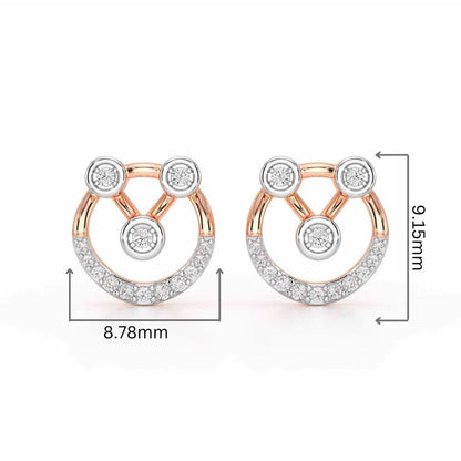 Celestia Silver Earrings - Rose Gold - Image 2