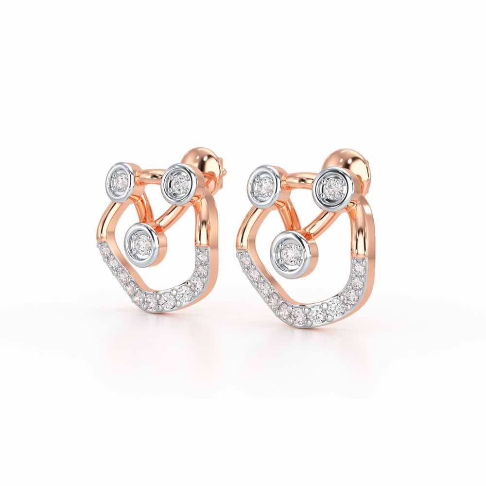 Celestia Silver Earrings - Rose Gold - Image 3