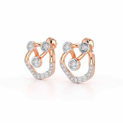 Celestia Silver Earrings - Rose Gold - Image 3
