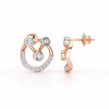 Celestia Silver Earrings - Rose Gold - Image 4