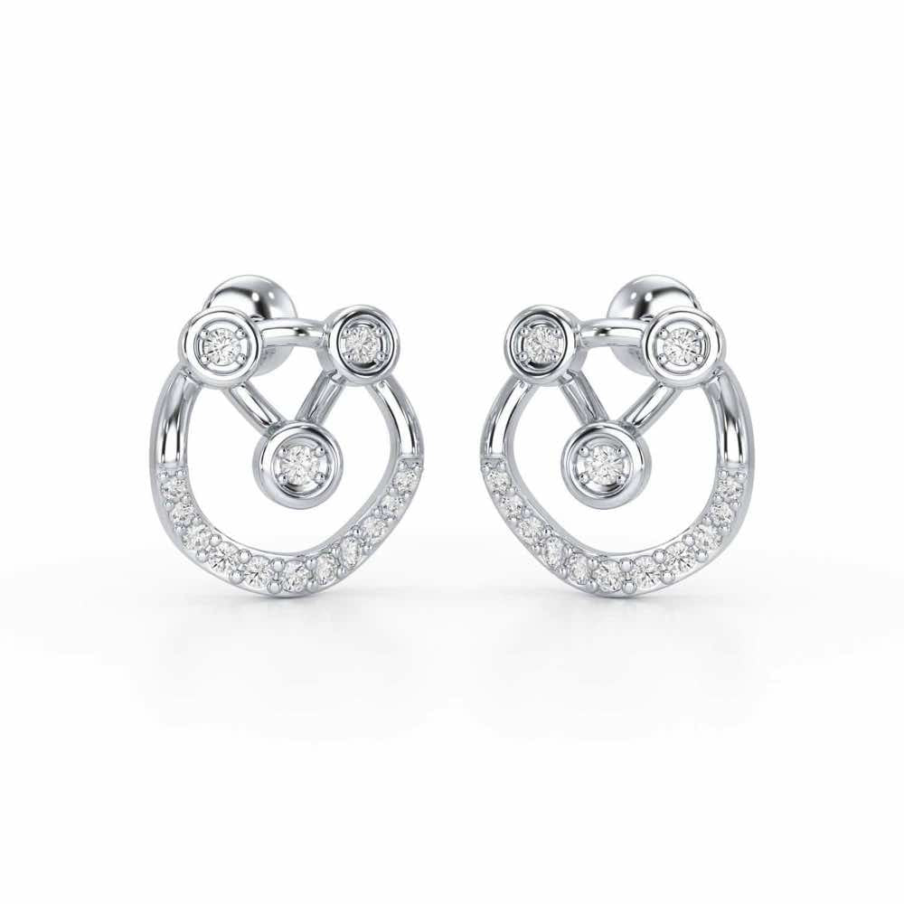 Celestia Silver Earrings - White Gold - Image 1