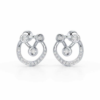 Celestia Silver Earrings - White Gold - Image 1