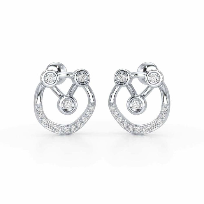 Celestia Silver Earrings - White Gold - Image 1
