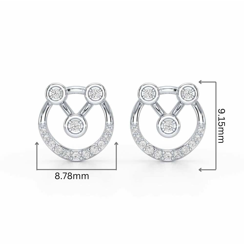 Celestia Silver Earrings - White Gold - Image 2