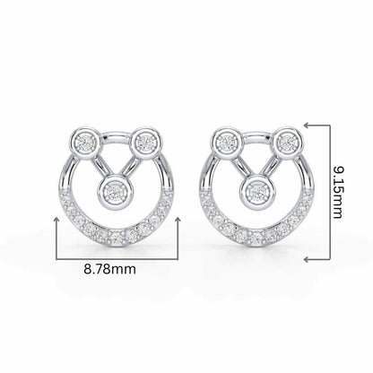 Celestia Silver Earrings - White Gold - Image 2