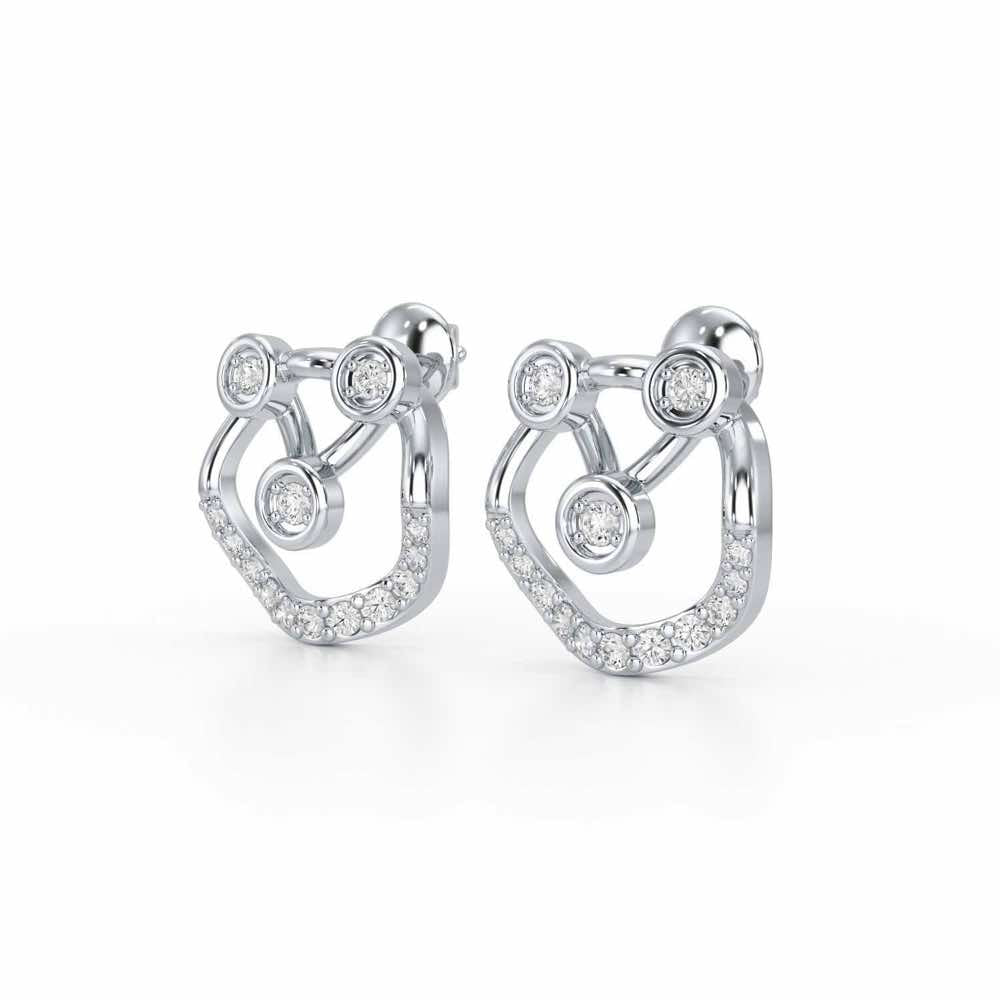Celestia Silver Earrings - White Gold - Image 3