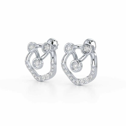 Celestia Silver Earrings - White Gold - Image 3