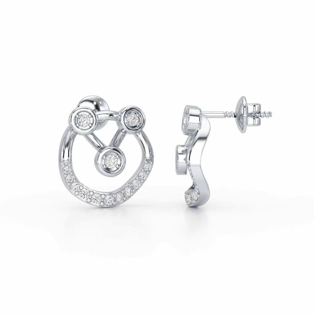 Celestia Silver Earrings - White Gold - Image 4
