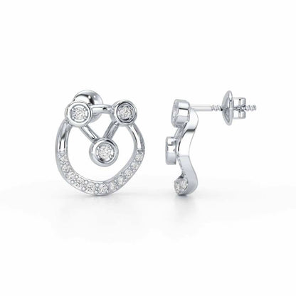 Celestia Silver Earrings - White Gold - Image 4