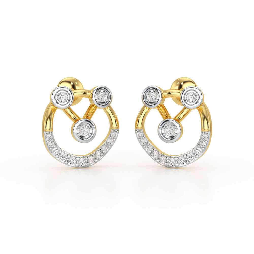 Celestia Silver Earrings - Yellow Gold - Image 1