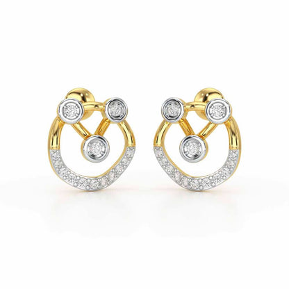 Celestia Silver Earrings - Yellow Gold - Image 1