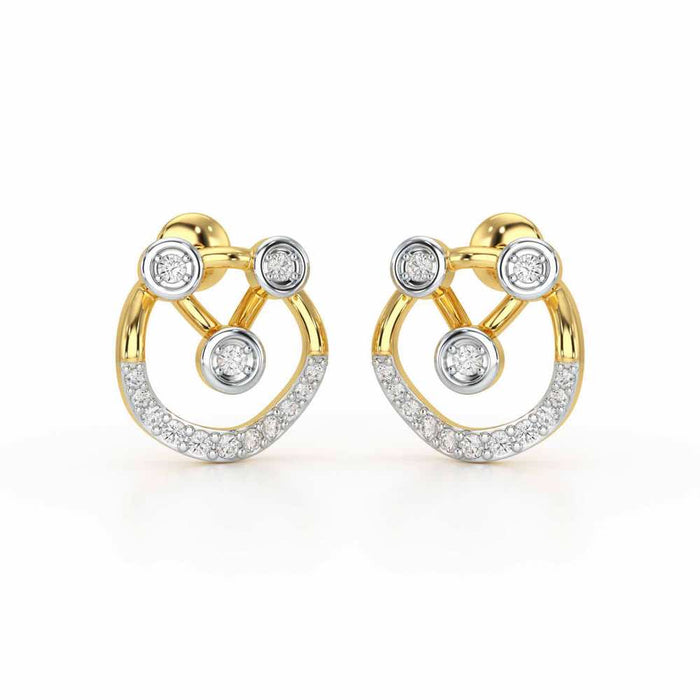 Celestia Silver Earrings - Yellow Gold - Image 1