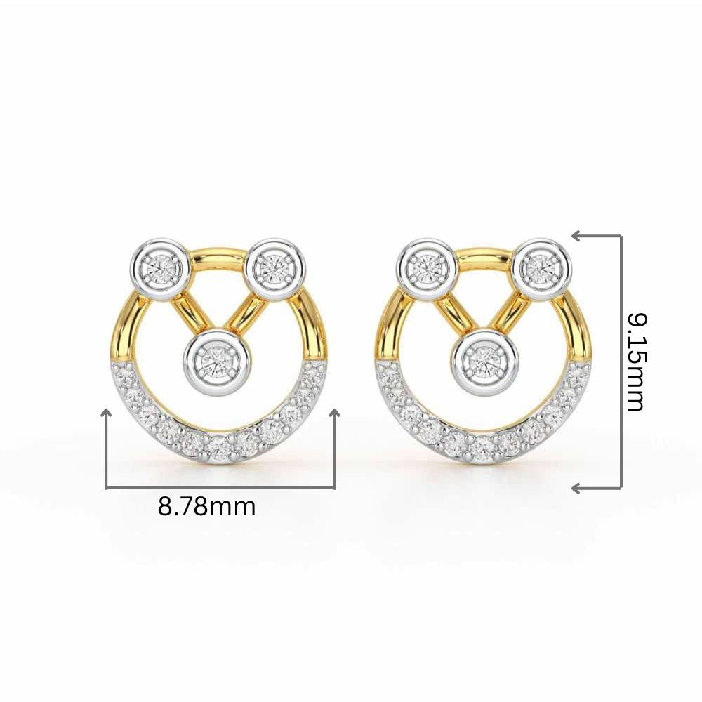 Celestia Silver Earrings - Yellow Gold - Image 2