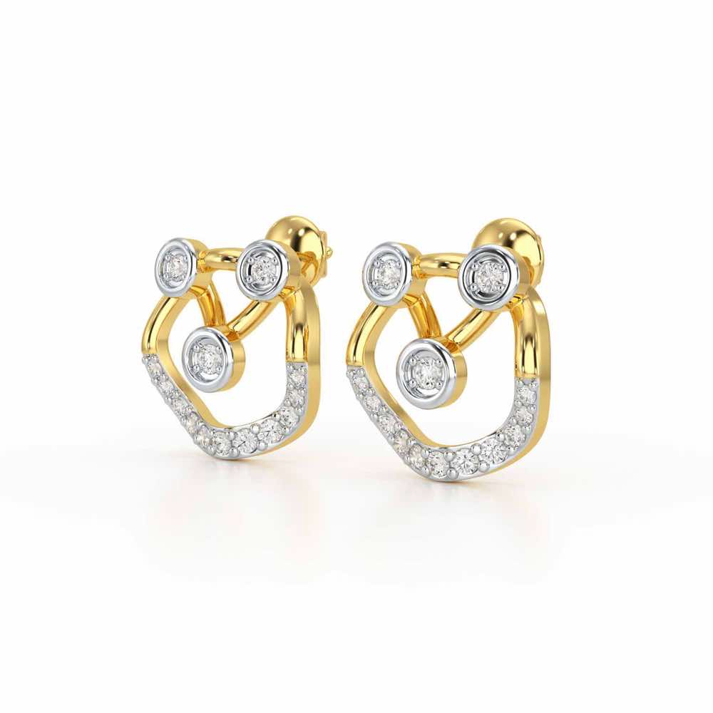 Celestia Silver Earrings - Yellow Gold - Image 3