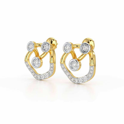 Celestia Silver Earrings - Yellow Gold - Image 3