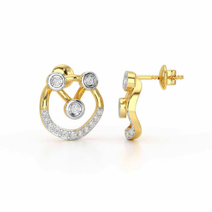 Celestia Silver Earrings - Yellow Gold - Image 4