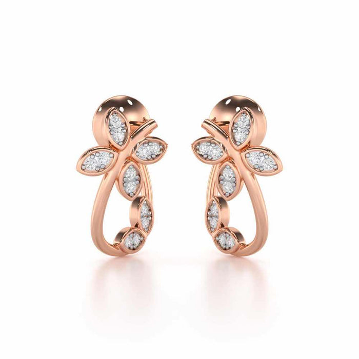 Celestial Captivation Silver Stud Earrings - Rose Gold - Image 1