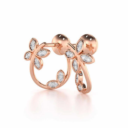 Celestial Captivation Silver Stud Earrings - Rose Gold - Image 3