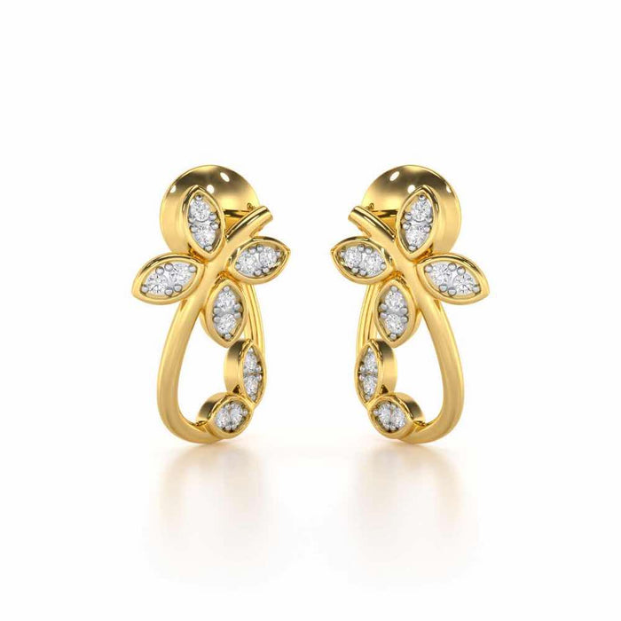 Celestial Captivation Silver Stud Earrings - Yellow Gold - Image 1