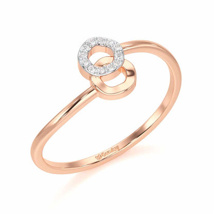Celestial Circle Silver Ring - Rose Gold - Image 1