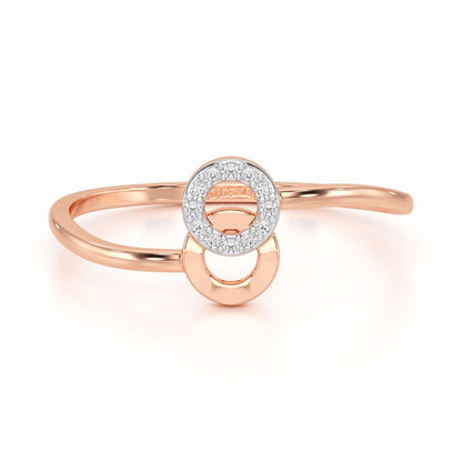 Celestial Circle Silver Ring - Rose Gold - Image 4