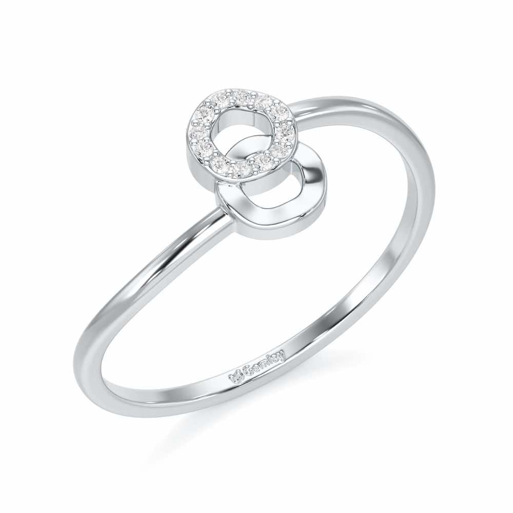 Celestial Circle Silver Ring - White Gold - Image 1