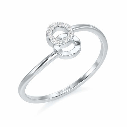 Celestial Circle Silver Ring - White Gold - Image 1