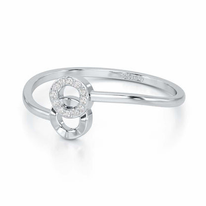 Celestial Circle Silver Ring - White Gold - Image 2