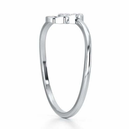 Celestial Circle Silver Ring - White Gold - Image 3