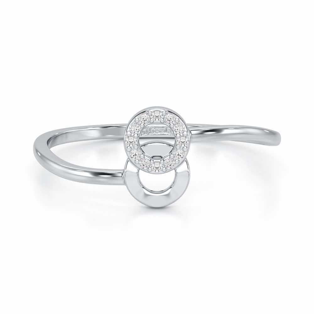 Celestial Circle Silver Ring - White Gold - Image 4