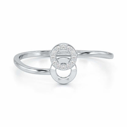 Celestial Circle Silver Ring - White Gold - Image 4