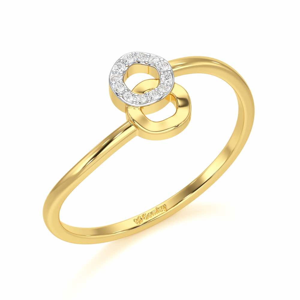 Celestial Circle Silver Ring - Yellow Gold - Image 1