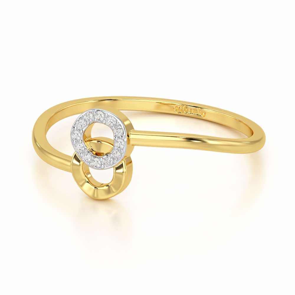 Celestial Circle Silver Ring - Yellow Gold - Image 2