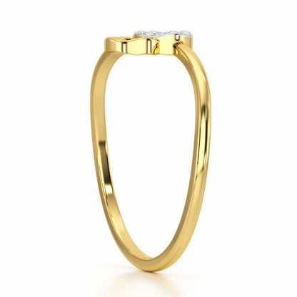 Celestial Circle Silver Ring - Yellow Gold - Image 3