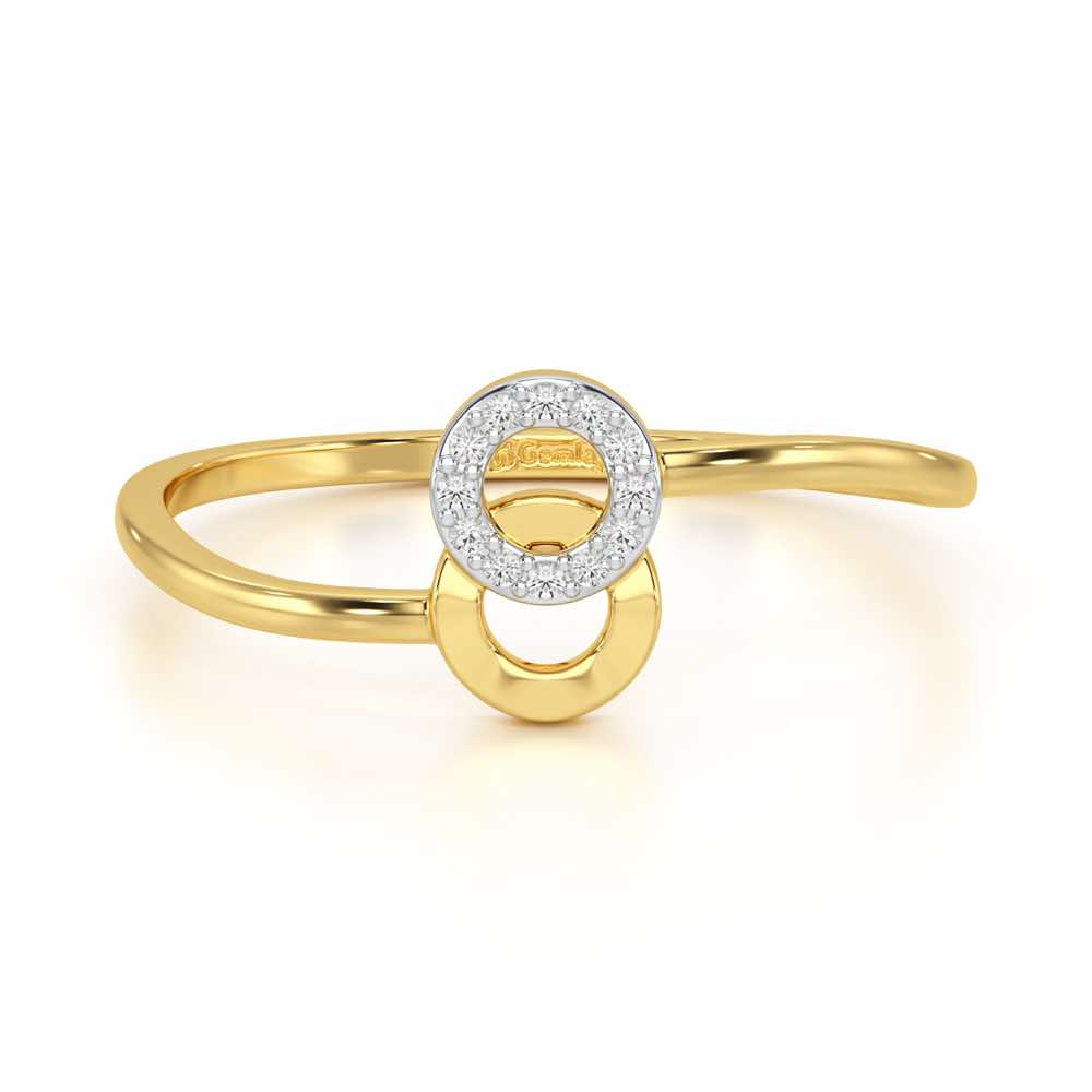 Celestial Circle Silver Ring - Yellow Gold - Image 4